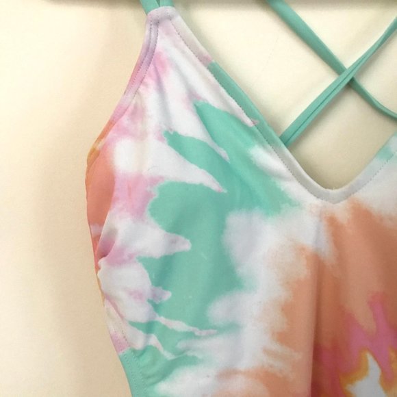*Donating soon* Tie Dye One Piece Open Back Bathing Suit - Picture 2 of 10